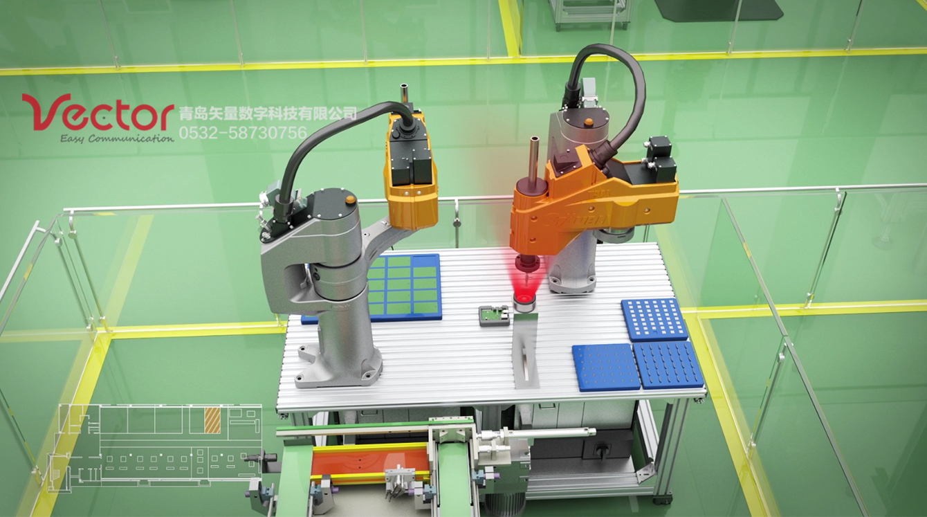 pcb機(jī)器人動(dòng)畫展示，工業(yè)機(jī)器人生產(chǎn)動(dòng)畫
